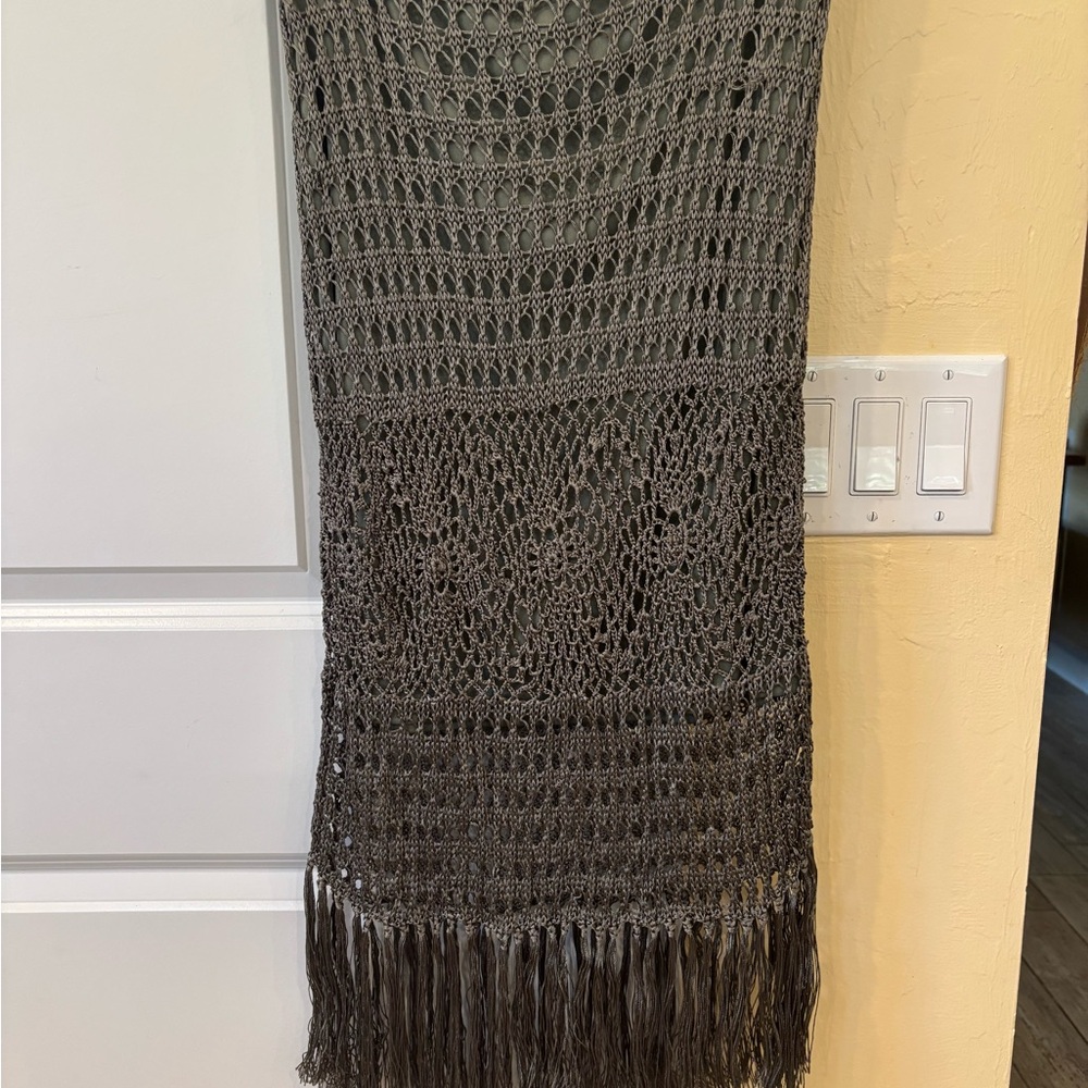 Chico's Charcoal Crochet Maxi Skirt